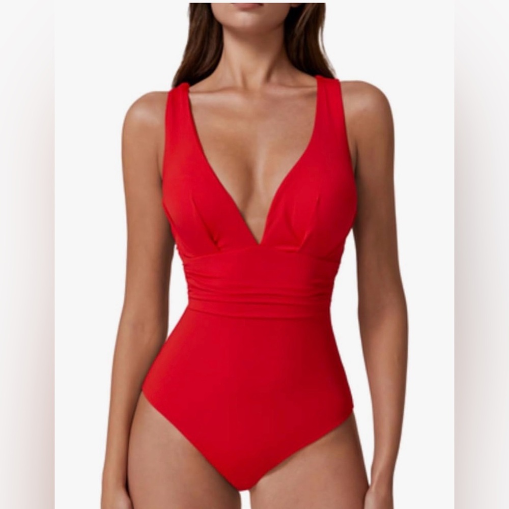Amazon Women’s One-Piece Swimsuit in Bright Red